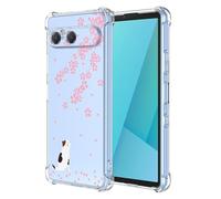 RankOne Case Suitable for Smartphone, Compatible with Sony Xperia 10 VII (Seventh Generation) (6.1 Inch) Transparent TPU Silicone Colour Drawing Pattern Case - Cat 2