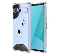 RankOne Case Suitable for Smartphone, Compatible with Sony Xperia 10 VII (Seventh Generation) (6.1 Inch) Transparent TPU Silicone Colour Drawing Pattern Case - Astronaut 2