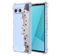 RankOne Case Suitable for Smartphone, Compatible with Sony Xperia 10 VII (Seventh Generation) (6.1 Inch) Transparent TPU Silicone Colour Drawing Pattern Case - Cat 3