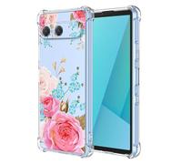 RankOne Case Suitable for Smartphone, Compatible with Sony Xperia 10 VII (Seventh Generation) (6.1 Inch) Transparent TPU Silicone Colour Drawing Pattern Case - Flowers 6