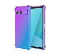 RankOne Case Suitable for Smartphone, Compatible with Sony Xperia 10 VII (Seventh Generation) (6.1 Inch) Transparent TPU Silicone Gradient Colour Case - Blue Purple