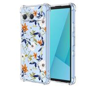 RankOne Case Suitable for Smartphone, Compatible with Sony Xperia 10 VII (Seventh Generation) (6.1 Inch) Transparent TPU Silicone Colour Drawing Pattern Case - Maple Leaf