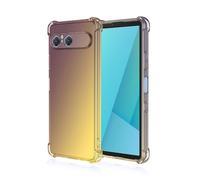 RankOne Case Suitable for Smartphone, Compatible with Sony Xperia 10 VII (Seventh Generation) (6.1 Inch) Transparent TPU Silicone Gradient Colour Case - Black Gold