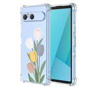 RankOne Case Suitable for Smartphone, Compatible with Sony Xperia 10 VII (Seventh Generation) (6.1 Inch) Transparent TPU Silicone Colour Drawing Pattern Case - Tulip