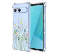 RankOne Case Suitable for Smartphone, Compatible with Sony Xperia 10 VII (Seventh Generation) (6.1 Inch) Transparent TPU Silicone Colour Drawing Pattern Case - Flowers 11