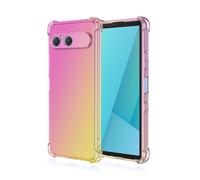 RankOne Case Suitable for Smartphone, Compatible with Sony Xperia 10 VII (Seventh Generation) (6.1 Inch) Transparent TPU Silicone Gradient Colour Case - Pink Gold