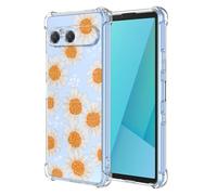 RankOne Case Suitable for Smartphone, Compatible with Sony Xperia 10 VII (Seventh Generation) (6.1 Inch) Transparent TPU Silicone Colour Drawing Pattern Case - Daisy