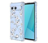 RankOne Case Suitable for Smartphone, Compatible with Sony Xperia 10 VII (Seventh Generation) (6.1 Inch) Transparent TPU Silicone Colour Drawing Pattern Case - Flowers 8