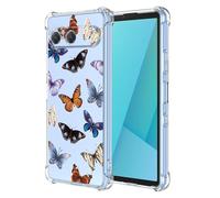 RankOne Case Suitable for Smartphone, Compatible with Sony Xperia 10 VII (Seventh Generation) (6.1 Inch) Transparent TPU Silicone Colour Drawing Pattern Case - Butterfly