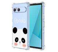 RankOne Case Suitable for Smartphone, Compatible with Sony Xperia 10 VII (Seventh Generation) (6.1 Inch) Transparent TPU Silicone Colour Drawing Pattern Case - Panda