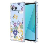 RankOne Case Suitable for Smartphone, Compatible with Sony Xperia 10 VII (Seventh Generation) (6.1 Inch) Transparent TPU Silicone Colour Drawing Pattern Case - Flowers 4