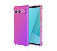 RankOne Case Suitable for Smartphone, Compatible with Sony Xperia 10 VII (Seventh Generation) (6.1 Inch) Transparent TPU Silicone Gradient Colour Case - Pink Purple