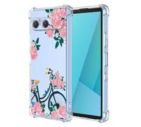 RankOne Case Suitable for Smartphone, Compatible with Sony Xperia 10 VII (Seventh Generation) (6.1 Inch) Transparent TPU Silicone Colour Drawing Pattern Case - Flowers 9