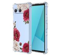 RankOne Case Suitable for Smartphone, Compatible with Sony Xperia 10 VII (Seventh Generation) (6.1 Inch) Transparent TPU Silicone Colour Drawing Pattern Case - Flowers 7