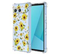 RankOne Case Suitable for Smartphone, Compatible with Sony Xperia 10 VII (Seventh Generation) (6.1 Inch) Transparent TPU Silicone Colour Drawing Pattern Case - Sunflower