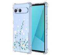 RankOne Case Suitable for Smartphone, Compatible with Sony Xperia 10 VII (Seventh Generation) (6.1 Inch) Transparent TPU Silicone Colour Drawing Pattern Case - Flowers 10