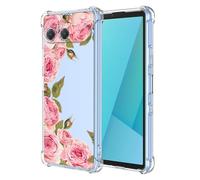 RankOne Case Suitable for Smartphone, Compatible with Sony Xperia 10 VII (Seventh Generation) (6.1 Inch) Transparent TPU Silicone Colour Drawing Pattern Case - Flowers 3