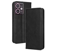 RankOne Flip Leather Mobile Phone Case for HMD Crest 5G (6.67 Inches) Black