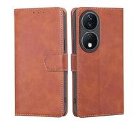 RankOne Flip Wallet Case for HONOR X7b / HONOR 90 Smart (6.8" Inches), PU Leather Phone Cover Sleeve Holster - Brown
