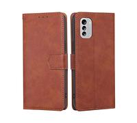 RankOne Flip Wallet Case for Nokia G60 5G (6.58" Inches), PU Leather Phone Cover Sleeve Holster - Brown