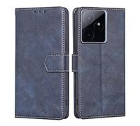 RankOne Flip Wallet Case for Realme GT 7 / GT 7T (6.8" Inches), PU Leather Phone Cover Sleeve Holster - Blue
