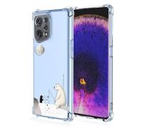 RankOne Hülle Geeignet für OPPO Find X5 Pro, 6.7" Transparente TPU Silikon Farbzeichnungsmuster Case - Eisbär