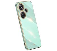 RankOne Phone Case is suitable for POCO F6 (6.67" Inches), Electroplating Frame Silicone Mobile Phone Case - Green
