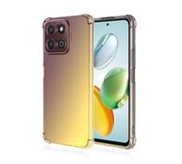RankOne Phone Case Suitable for HONOR 200 Smart/HONOR X7C / HONOR X6B 5G (6.8" Inches) Transparent TPU Silicone Gradient Color Case - Black Gold