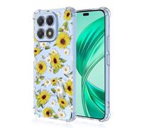 RankOne Phone Case Suitable for HONOR X6b (4G) (6.56" Inches) Transparent TPU Silicone Color Drawing Pattern Case - Sunflower