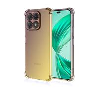 RankOne Phone Case Suitable for HONOR X6b (4G) (6.56" Inches) Transparent TPU Silicone Gradient Color Case - Black Gold