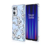 RankOne Phone Case Suitable for OnePlus Nord CE 2 5G 6.43" Transparent TPU Silicone Color Drawing Pattern Case - Flowers 8