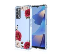 RankOne Phone Case Suitable for OPPO A16 / OPPO A16s / OPPO A54s (6.52" Inches) Transparent TPU Silicone Color Drawing Pattern Case - Flowers 7