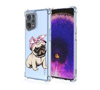 RankOne Phone Case Suitable for OPPO Find X5 6.55" Transparent TPU Silicone Color Drawing Pattern Case - French Fight
