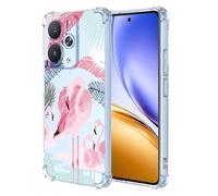 RankOne Phone Case Suitable for Realme 14 5G / Realme 14T 5G (6.67" Inches) Transparent TPU Silicone Color Drawing Pattern Case - Flamingo 2
