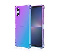 RankOne Phone Case Suitable for Smartphone, Compatible with Sony Xperia 10 VI (Sixth Generation) (6.1" Inches) Transparent TPU Silicone Gradient Color Case - Blue Purple