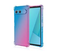 RankOne Phone Case Suitable for Smartphone, Compatible with Sony Xperia 10 VII (Seventh Generation) (6.1" Inches) Transparent TPU Silicone Gradient Color Case - Blue Pink