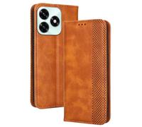 RankOne Wallet Case for HONOR X5C Plus (6.74" Inches), Magnetic Flip Leather Cover with Card Slots Kickstand Brown