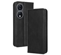 RankOne Wallet Case for HONOR X7b / HONOR 90 Smart (6.8" Inches), Magnetic Flip Leather Cover with Card Slots Kickstand Black