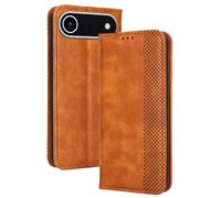 RankOne Wallet Case for Smartphone, Compatible with iPhone Air/iPhone 17 Air (6.5" Inches), Magnetic Flip Leather Cover with Card Slots Kickstand Brown