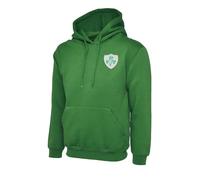 Ranks Ireland Rugby Embroidered Hoodie | Irish Clover Shield Crest | Unisex Kelly Green | Six Nations Fan Gift | XS to 6XL