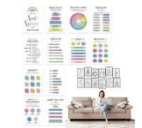 Ranley 12 Mental Health Poster Inspirational, Positive Psychology Wall Chart For Home School, School Counselor Posters Decorations, Creative Educational Mental Health Recovery Poster For Classroon