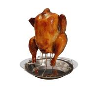Ranley Beer Can Chicken Holder - Stainless Steel BBQ Holder for Grilling - Chicken Stand with Drip Pan for Backyard Outdoor Camping Tailgating Restaurant Beach Party Gathering