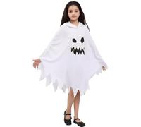 Ranley Cape White Children's Ghost Costume, Scary Ghost Dress, Midnight Costume, Ghost Costume for Girls, Baby, Toddlers, Skin-Friendly Girls Costume, Scary Dress for Children, Girls