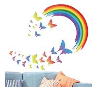 Ranley Cartoon Wall Stickers, Animal Bedroom Stickers, Butterfly Rainbow Window Stickers - Creative Room Decoration, Children's Room Wall Art for Classroom, Playroom, Children's Room