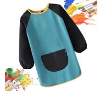 Ranley Children's Art Apron, Waterproof Artist Apron, Comfortable Long Sleeve Children's Accessories for Creative Workshop, Crafts, Classroom Activities, Blue Large, Siehe Beschreibung
