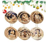Ranley Christian Ornaments | Wooden Christmas Ornament,Christian Religious Jesus Decor for School Rearview Mirror Window Tree Wall Wedding Car Bedroom Home