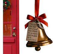 Ranley Christmas Bell Ornaments | Bible Verses Christmas Ornaments with Bow - Metal Pendant Retro Decor for Indoor Outdoor Wall Yard Patio Farmhouse Front Door Fireplace