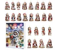 Ranley Christmas Pendant Countdown Calendar Countdown Calendar with 24 Jesus Ornaments - 2D Acrylic Keepsake, Cute Scene Props, for Fireplace, Wall, Living Room, Bedroom