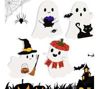 Ranley Halloween Ghost Decor - Halloween Ghost Signs Indoor Centerpieces - Spooky Table Centerpieces for Holiday Kitchen Fireplace Party Indoor Porch Tiered Tray Apartment Housewarming