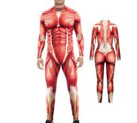 Ranley Halloween Men's Muscle Suit | Men's Halloween Bodysuit Muscle Printed Cosplay Skinny Catsuit Fullbody Jumpsuit Costumes - Cosplay Fullbody Catsuit for Role Play Carnival Themed Events Stage